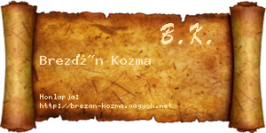 Brezán Kozma névjegykártya